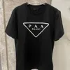 Occident Fashion Clothing Italy Famous Branded Trilateral Sign Letter Graphic Summer Pure Cotton Round 3XL 4XL 5XL Collar Luxury D290T