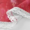 Table Cloth Valentine's Day Heart Flower Red Tablecloth 60 Inch Round Cover Decor Lace Macrame For Buffet Party Wedding