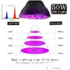 Grow Lights Led Light Fl Spectrum 30W/50W/80W E27 Uv Ir Growing Bb For Indoor Hydroponics Flowers Plants Growth Lamp Drop Delivery Li Dhuqk