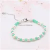 Bracelet de perles de perles blanches coupées d'eau douce perlées 4 mm Mini bracelets de pierres précieuses en pierre pour femmes bijoux livraison directe bracelets Dhqds