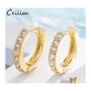 Ear Cuff Trendy Cubic Zirconia Crystal Small Round Earrings For Women Gold And Sier Plated Rhinestone Clip Earring Without Piercing Othrj