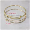 Bangle Wholesale 10pcs/lote USA Moda DIY Pulseiras ajustáveis ​​expansíveis para homens homens 50mm 65mm Size pulseira entrega de queda de queda J ot5ko