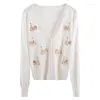 Tricots pour femmes Makuluya printemps automne été hiver femmes paillettes cygne broderie Sequin tricot Cardigan chandails femme Vintage manteau L6