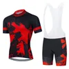 Racing Sets 2023 Red Black Cycling Suit Bike Team Shirts Clothing Jersey Set Tops Jacket Bib Shorts Maillot Kit Clothes 20D Gel Pad