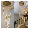 Pendant Lamps Led Lights Chandelier Living Room Lamp Villa Rotating Staircase Long Loft Meteor Shower Drop Delivery Lighting Indoor Dhdrw