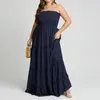 Plus Size Dresses 5XL VONDA 2023 Dress Summer Women Elegant Maxi Sexy Off Shoulder Long Party Robe Femme Bohemian Vestidos