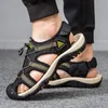 Sandalet terlik erkek ayakkabılar yaz erkek sandalet artı erkekler için moda sandaletler rahat spor ayakkabılar açık plaj su terlik 230203