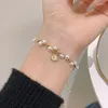 Bangle Classic Pearl Copper Armband för Women Party Birthday Wending Gift Holiday Fashion Jewelry B001