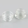 300pcs 3g Mini Clear Glass Facial Cream Jar 3ml Eye Jar Pot with Black Silver Llid Screw Cap