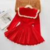 Girl Dresses Girls Sweater Dress Autumn College Wind School Studens Uniforms Pleated Spring And Children'S Princess