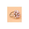 Cluster Rings 5 Pcs Rice Pearl Ring Freshwater Pearls Natural Color White Pink Black Fashion Women Jewelry Love Wish Best Drop Delive Dh3Im