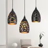 Pendant Lamps Retro Industrial Restaurant Lights Black Creative Hollow Chandeliers Gourd Kitchen Lighting