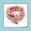 Charme Armbänder Charms für Frauen Candy Farbe Perlen Quasten Armband Armreifen Elastische Stretch Perlen Drop Lieferung Schmuck Dhidb