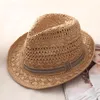 Cappelli a tesa larga da donna Cappello da sole in paglia Estate dolce Retro Kid Girls Beach Genitore-bambino Panama Chapeu Feminino Fedora