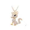 Pendentif Colliers Strass Pull Animal Collier Pour Femmes Cristal Drop Delivery Bijoux Pendentifs Dhpk8