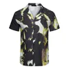 Fashion Hawaii Floral Letter Print Beach Shirts Men's Designer Silk Bowling Shirt