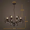 Hängslampor iwhd 8 huvuden Iron Hanglamp Loft Style Industrial Hanging Lamp Vintage LED Lights Home Lighting fixtures Cafe Lampara