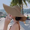 Wide Brim Hats Summer Straw Hat Ladies Beach Seaside Travel Sun Holiday Protection Big Eaves Fisherman Panama Elob22