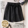 Shorts pour femmes Femmes Mode d'été Style coréen Pur Lin Large Jambe Bureau Dame Couleur Solide Taille élastique Casual Harajuku Ulzzang Y2302