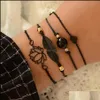 Link Chain 4pcs/Set Boheemian Summer Watermelon Arrow Braw Bracelet Fresh Candy Color Cute Girl Handgemaakte geweven kralen Drop levering OTFCB