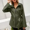 Women's Jackets Women Autumn Jacket Solid Color Hooded Long Sleeve Zipper-Front Slim-Waist Sports Coat For Girls 3 Colors