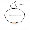 Pendant Necklaces Natural Summer Beach Shell Choker Necklace Black Rope Chain Woven Sier Color Beads For Women Accessories Jewelry D Otfyg