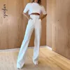 Women Dwuczęściowe spodnie WEFADS Set Set Fashion Summer Dolna szyi Krótki rękaw Solidny top luźne z kieszeniami Zestawy High Streetwear 230202