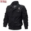 Мужские куртки 100% хлопок плюс размер 5xl весенняя осень осенняя многокетняка военная куртка бомбардировщика мужская повседневная авиационная флайта 230203