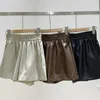 Women's Shorts 9013 Autumn Winter Pu Leather For Women Fashion Cool Chic Streetwear Elastic High Waist Korean Style Straight Short Y2302