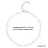 Necklace perla artificiale Donne vintage Sfigto di girocollo fatto a mano Shory Tiny Chain Fashion Choker Ciondolo Elegante Collaro di metallo 40 cm