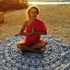 Coperte da yoga Stampa rayon europea Tappetino da spiaggia circolare Panno di sabbia Scialle di protezione solare Asciugamano da bagno Abito estivo 230203