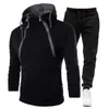 Survêtements pour hommes Mode Hommes Costumes Automne Hiver Zipper Hoodies et pantalons de survêtement Casual Pull à capuche Sport Fleece Warm Jogging 230203