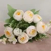 Decorative Flowers & Wreaths Heads 1 Bunch Artificial Roses Simulation Peony Tea Wedding Road Leading Bouquets For DIY Home Garden Decoratio