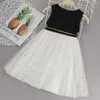 Girl Dresses Baby Little Star Sequins Dress Summer Kids Sleeveless Frocks Children Floral Gown Child Lace Tulle Tutu 2 3 4 5 6 7 8 Yrs