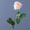 الزهور الزخرفية 5pcs ترطيب الاصطناعي اللاتكس الوردة زهرة حقيقية اللمس الورود الزفاف ديكور عيد الحب هدية لها لها