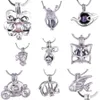 Pendanthalsband ihåliga ut sötvatten Pearl Love Wish Cures Locket Halsband Elefant // Bow/Teacup Fit For DIY 20pcs/Lot Drop Delive Dhu5d