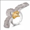 Band Ringe Persönlichkeit Mode Retro Gaucho Adler Ring Amazon Wings Vintage Silber Farbe Einstellbare Blende Party Geschenk Luckyhat Drop Dhmo7