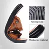 Sandals Slippers Men Sandals Summer Fashion Men Slide Slippers Outdoor Genuine Leather Non-slip Shoes Beach Slip-On Sandals Travel Slippers 230203