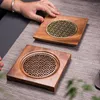 Table Mats Creative Wooden Tea Tray Cup Saucer Plate Ceremony Accessories Storage Service Dish Placemats Hollow Mat