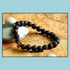 Bracelets porte-bonheur breloques mode naturel pour les femmes perles de pierre de lave et Bracelet oeil de tigre Luckyhat livraison directe bijoux Dhe2T