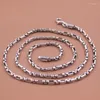 Chaînes Real Pure S925 Sterling Silver Chain Long Square Box Link Collier 17-18g / 55cm