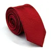 Bow Ties Fashion Slim Tie Solid Color For Men Polyester Slitte Party Gift Cravat Pink Ascot