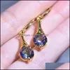 Ear Cuff Colorf Crystal Stone Drop Earrings for Women Gold Color Clip Dangle Girls Gift Jewelry Livation OT6CR