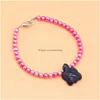 Nuovo braccialetto di perle di patate colorate con perline con pietra naturale Tartaruga Love Wish Gioielli Bangle Gemstone Miglior regalo per le donne Drop Delive Dh80C