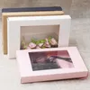 Opakowanie prezentów 50pcs/Set Kraft Paper Packaging Boxes Multi Color Packagedisplay Pudełko z przezroczystym oknem PCV cukierki ślubne