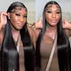 13x4 HD Transparent Lace Front Human Hair Wigs Glueless Brazilian Remy 180 Density 30 32 Inch Straight Frontal Wig For Wome