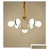 Pendant Lamps Lustre Plate Chrome Gold Metal Led Chandelier Lights 5W Per Light Lumiaria Indoor Lighting Lamparas Drop Delivery Dhese