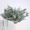 Fleurs décoratives Lot de 10 tiges d'eucalyptus Plantes artificielles Real Touch Decor Faux plantes vertes en plastique pour bouquet de mariage à la maison (5 fourchettes)