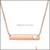 H￤nge halsband ￤lskar hj￤rta bar halsband mode guld fast tomt rostfritt st￥l f￶r k￶pare egen gravering smycken diy drop leverans otpd8