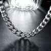 Catene con ciondoli in argento sterling 925 classico con catena da 10 mm per regali di Natale da uomo Gioielleria raffinata per feste di moda 20/24 pollici